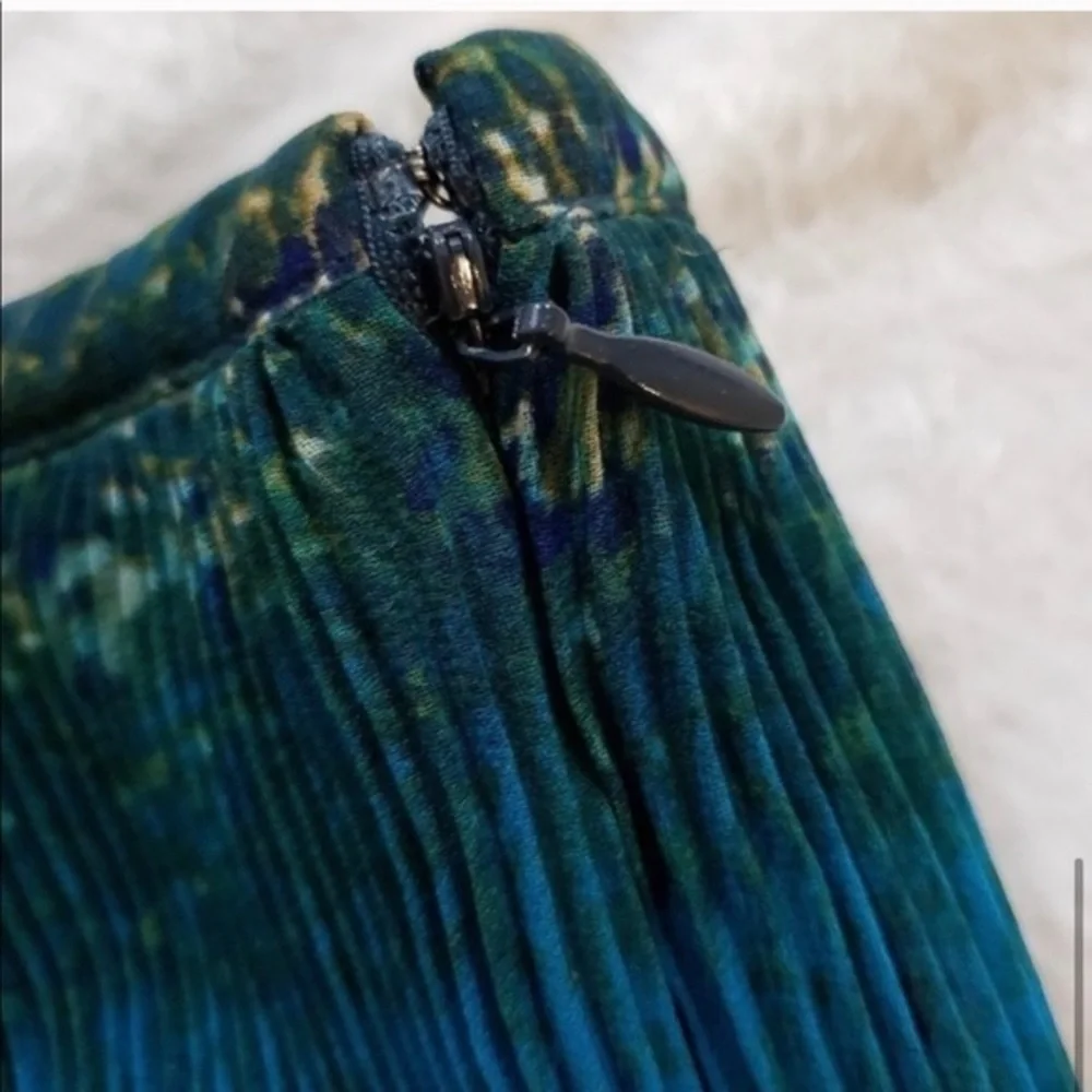 Madewell Broadway & Broome Pleated Teal Skirt